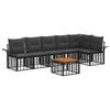 vidaXL Outdoor-Sofagarnitur 7 pcs Schwarz und Dunkelgrau Polyester