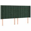 vidaXL Kopfteil mit Ohren Dunkelgr&uuml;n 203x16x118/128 cm Samt