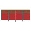vidaXL Werkbank mit Schubladen 4 pcs Rot und Grau 200 x 55 x 85 cm
