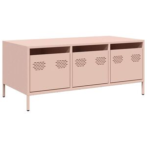 vidaXL Couchtisch Rosa 101,5x50x43,5 cm Kaltgewalzter Stahl
