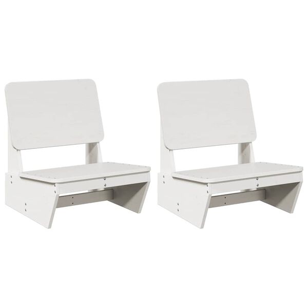 vidaXL Gartenst&uuml;hle 2 Stk. Wei&szlig; 60x64x70,5 cm Massivholz Kiefer