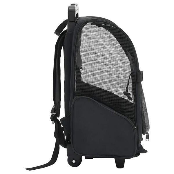 vidaXL Trolley f&uuml;r Haustiere 3-in-1 Faltbar Schwarz