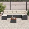vidaXL Gartensofa-set mit Kissen 8 pcs Schwarz Poly-Rattan