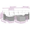 vidaXL Garten-Sofa-Set mit Kissen 7 pcs Schwarz Poly Rattan