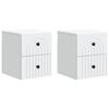 vidaXL Wandmontierter Nachttisch 2 pcs Wei&szlig; 33 x 34,5 x 40 cm