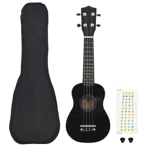 vidaXL Sopran-Ukulele-Set mit Tasche f&uuml;r Kinder Schwarz 21