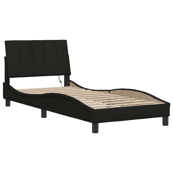 vidaXL Bettgestell ohne Matratze "Hanko" Schwarz 90x200 cm Stoff