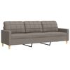 vidaXL 4-tlg. Sofagarnitur mit Fu&szlig;hocker & Dekokissen Taupe Stoff