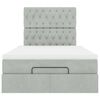 vidaXL Ottoman-Bett mit Matratzen Hellgrau 120x200 cm Samt