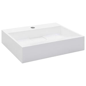 vidaXL Waschbecken 50 x 38 x 13 cm Mineralguss/Marmorguss Wei&szlig;