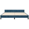 vidaXL Bettgestell mit Kopfteil Dunkelblau 180x200 cm Samt