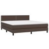 vidaXL Boxspringbett mit Matratze & LED Braun 160x200 cm Kunstleder