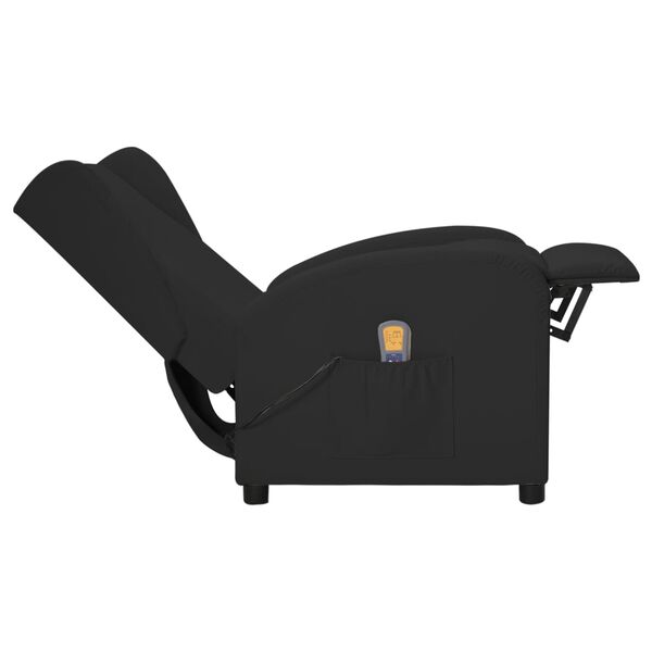 vidaXL Ohrensessel mit Massagefunktion Schwarz Kunstleder