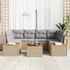 vidaXL Garten-Sofa-Set mit Kissen 7 pcs Beige Poly Rattan
