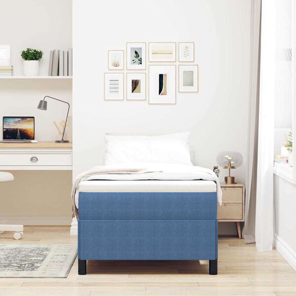 vidaXL Boxspringbett Blau 90 x 200 cm Samt