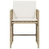 vidaXL Gartenst&uuml;hle mit Kissen 4 Stk. Beige Poly Rattan