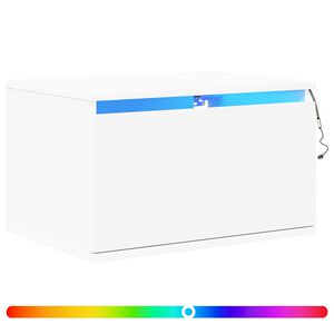 vidaXL Wand-Nachttische mit LED-Leuchten 2 Stk. Wei&szlig;