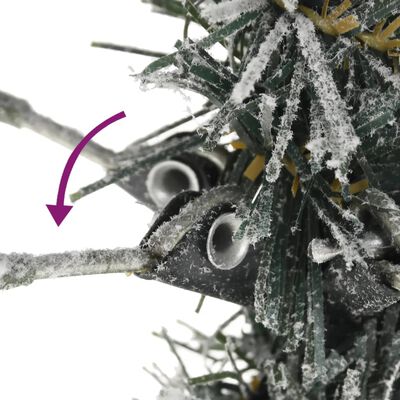 vidaXL Künstlicher Weihnachtsbaum Beschneit Schlank 180 cm PVC&PE