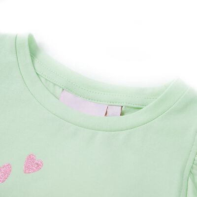 Kinder-T-Shirt mit Rüschenärmeln Zartgrün 140