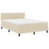 vidaXL Boxspringbett mit Matratze Creme 140 x 190 cm Stoff