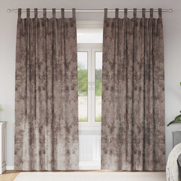 vidaXL Samtvorh&auml;nge mit Vorh&auml;ngen 2 pcs Cappuccino 260 x 140 cm Samt