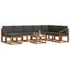 vidaXL Outdoor-Sofagarnitur mit Kissen 9 pcs Natur und Anthrazit