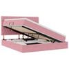 vidaXL Bett mit Stauraum und LED mit Matratze Rosa 160 x 200 cm Samt