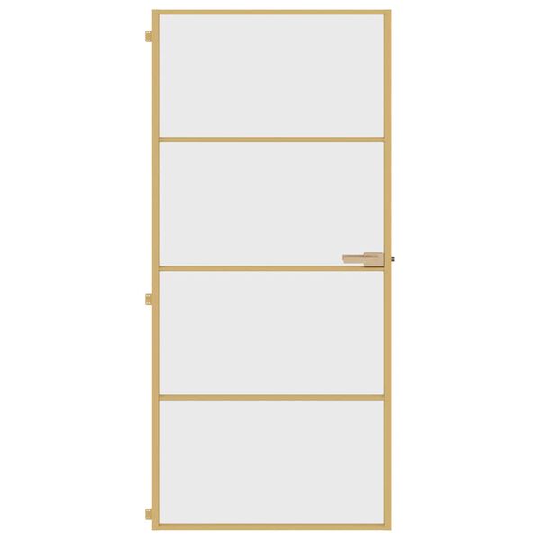 vidaXL Innent&uuml;r Schlank Golden 93x201,5 cm Hartglas und Aluminium