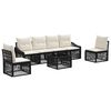 vidaXL Gartensofa-set 7 stk. Schwarz Poly-Rattan