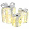 vidaXL Geschenkbox Dekoration 3 pcs Warmwei&szlig; 20 x 20 x 20 cm PET