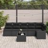 vidaXL Gartensofa-set 7 pcs Schwarz Poly-Rattan