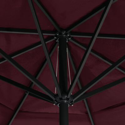 vidaXL Sonnenschirm mit Aluminium-Mast 600 cm Bordeauxrot