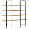 vidaXL B&uuml;cherregal mit 4 Regalb&ouml;den 160x35x160 cm Mango Massivholz
