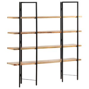 vidaXL B&uuml;cherregal mit 4 Regalb&ouml;den 160x35x160 cm Mango Massivholz