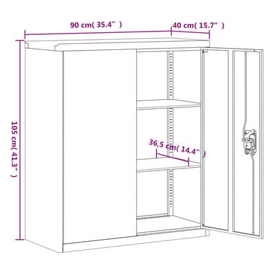 vidaXL Aktenschrank Schwarz 90x40x145 cm Stahl