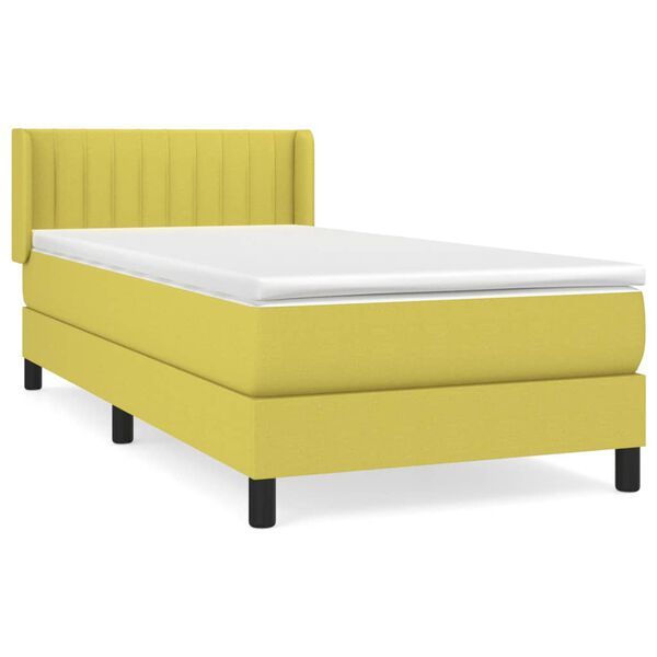 vidaXL Boxspringbett mit Matratze Gr&uuml;n 80x200 cm Stoff