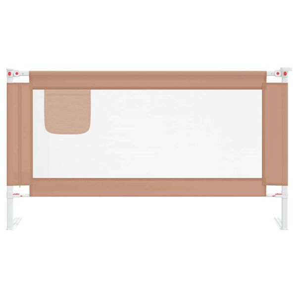 vidaXL Kleinkind-Bettschutzgitter Taupe 150x25 cm Stoff