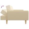vidaXL Schlafsofa 2-Sitzer mit Fußhocker Creme Stoff