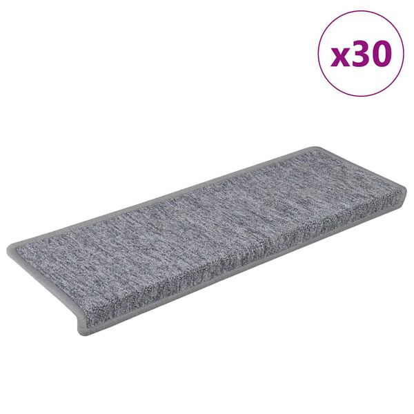 vidaXL Stufenmatten 30 Stk. 65x21x4 cm Hellgrau Rechteckiger Rand