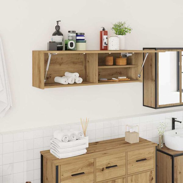 vidaXL Bad-Wandschrank Artisan-Eiche 100x25x30 cm Holzwerkstoff