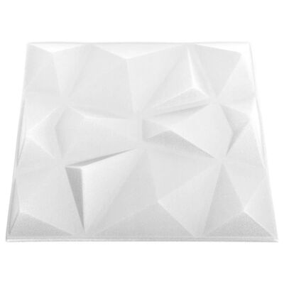 vidaXL 3D-Wandpaneele 48 Stk. 50x50 cm Diamant Weiß 12 m²