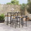 vidaXL 5-tlg. Gartenbar-Set Schwarz Poly Rattan & Massivholz Akazie