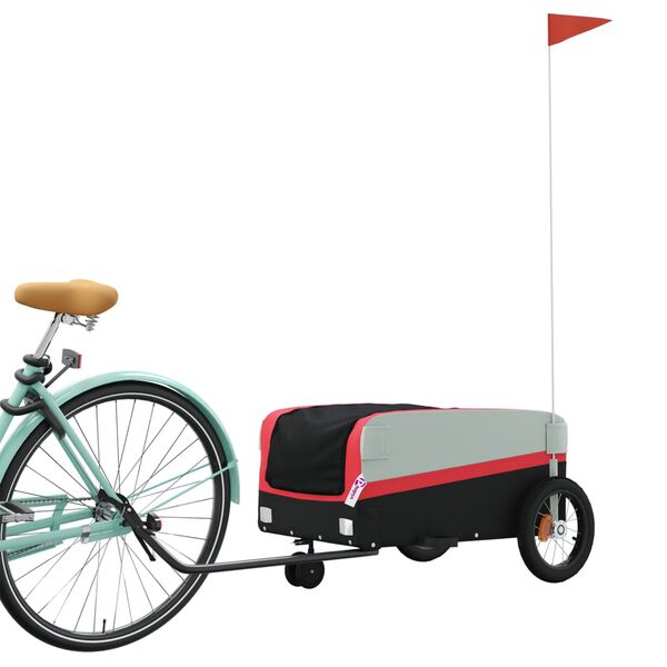 vidaXL Fahrradanh&auml;nger Schwarz und Rot 30 kg Eisen
