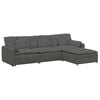 vidaXL Modulares Sofa mit Fu&szlig;hocker und Kissen Dunkelgrau
