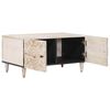 vidaXL Couchtisch Wei&szlig; 80 x 50 x 40 cm Massivholz Mango