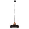 vidaXL H&auml;ngelampe Industrie-Stil Schwarz Eisen & Massivholz 26 cm E27