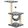 vidaXL Katzen-Kratzbaum Sisal 65 cm Grau Pfoten-Muster