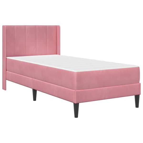 vidaXL Bettrahmen mit Matratze Rosa 80 x 200 cm Samt