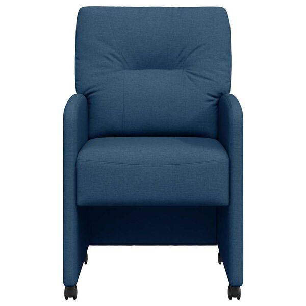 vidaXL Esszimmerst&uuml;hle mit Rollen 2 pcs Blau 57 x 67 x 95 cm Stoff