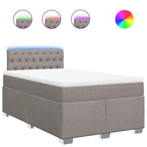 vidaXL Boxspringbett mit Matratze Taupe 120x200 cm Stoff